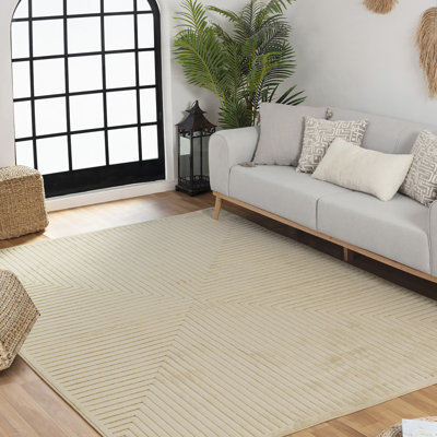 Ranota In- & Outdoor Scandi Modern Boho Beige Area Rug