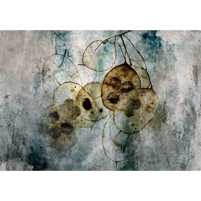 Papier peint abstrait - Nature et lunaire, L 68 po x l 98 po