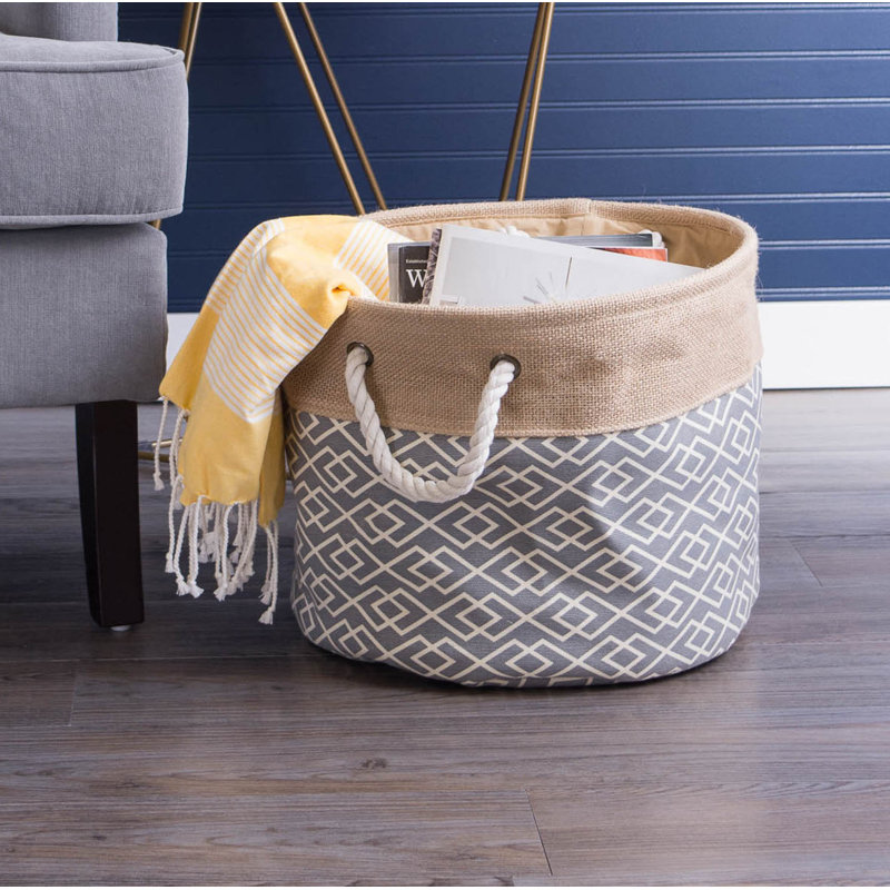Corbeille en tissu Easingwold, H 9 po x l 12 po x P 12 po, Gris