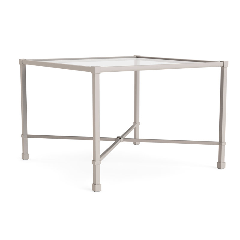 Venetian Outdoor Square Side Table, Dove Smooth