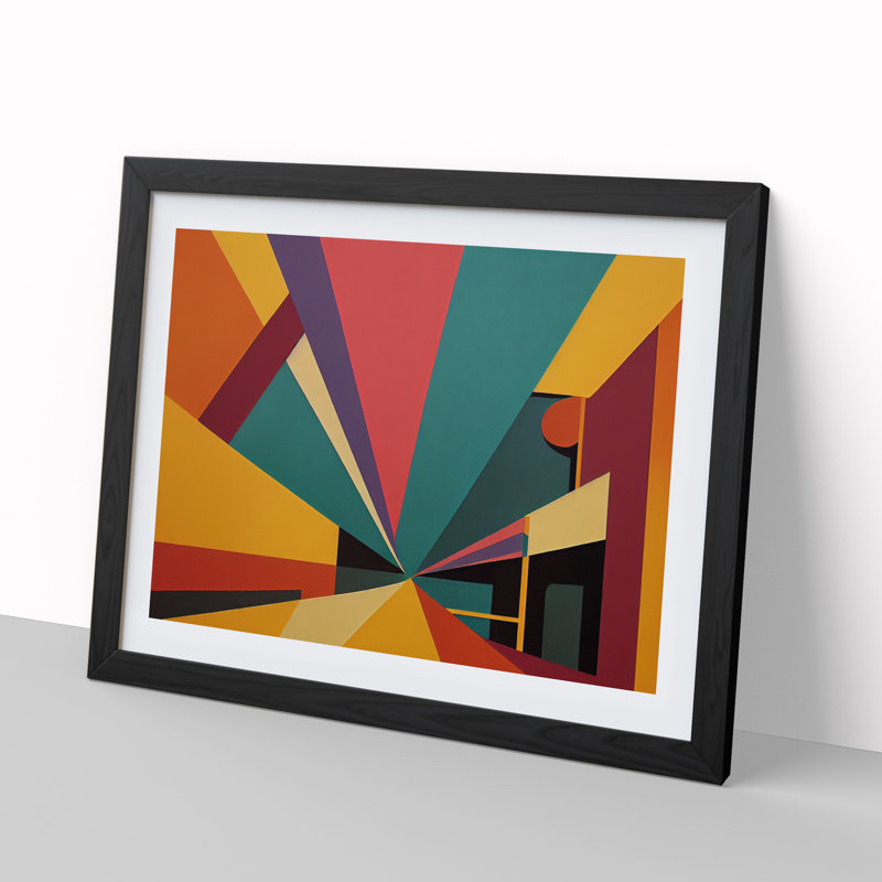 Stunning Modern Abstract Art - Single Picture Frame Print, 46cm H x 64cm W x 2cm D, Black Framed