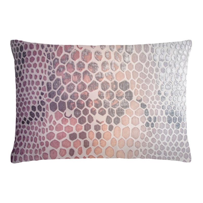 Snakeskin Square Velvet Pillow Cover & Insert, Basil, Rectangle 14"H x 20"W