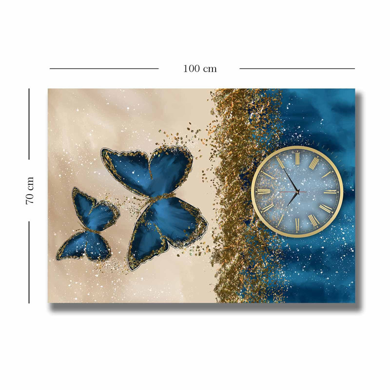 Horloge murale élégante en toile 27,6 po x 39,4 po | Toile 100% suède avec cadre 100% bois (épaisseur: 1,1 pouce) | Parfait pour la décoration intérieure, garde-temps élégant pour le salon et le bureau, design unique