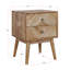 Table de chevet semi-assemblée en bois massif à 2 tiroirs Emet-244546462