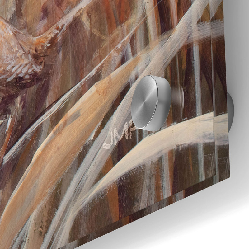 Art mural en verre Whispering Cattails 3 'par Julia Purinton, H 36 po x l 36 po x P 0,2 po