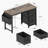 47.3-Inch Office Desk With Built-In Power Outlet, 3 Drawers, Side Pocket, And Easy Assembly For Home Or Study-260722992