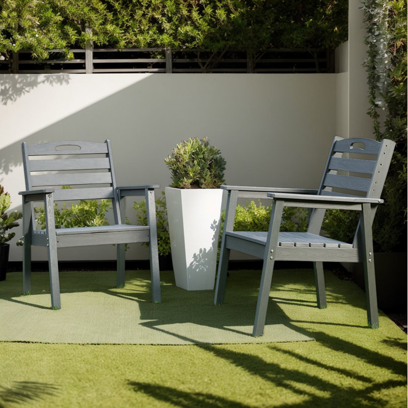 Outdoor Lounge Chair, Patio Sun Tanning Chair, Low Maintenance - For Gardens, Backyards And Decks(Set Of 2), Gray