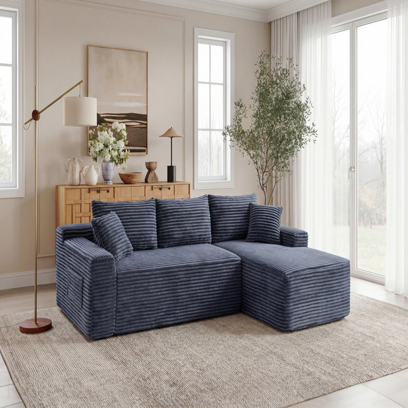 Canapé modulaire 106,3 po Cloud, Gris, Orienté vers la gauche