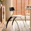 Chaise d'appoint à dossier bas noir et blanc (ensemble de 2)-129993754
