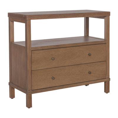 2-Drawer Wood Nightstand, Brown