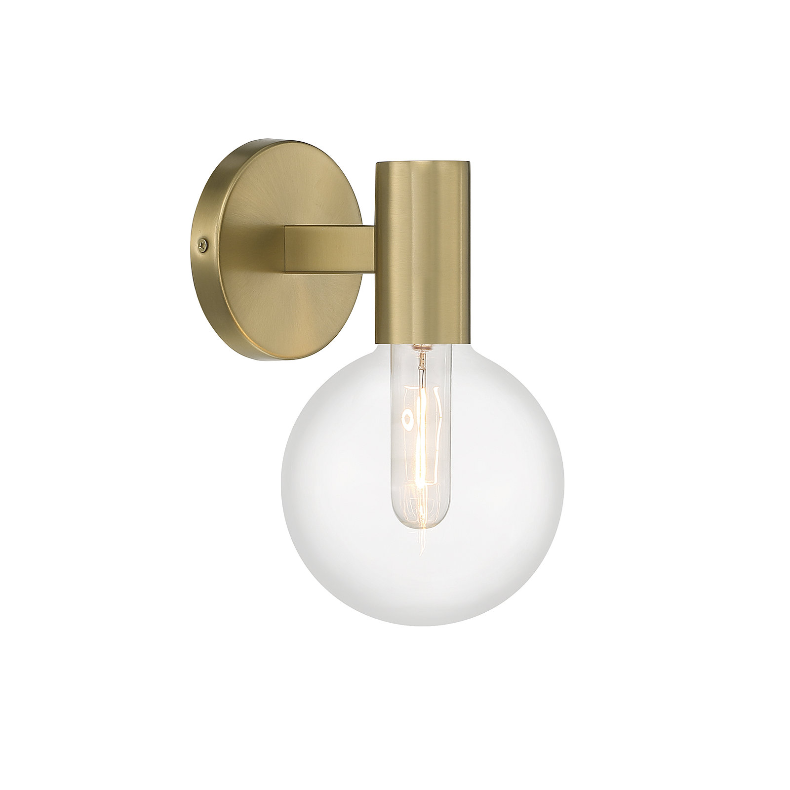 Romi Single Light Glass Dimmable Wall Sconces, Brass