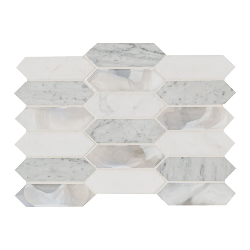 Sovereign Spire 10 in. x 14 in. Glass Stone Blend Mosaic Wall Tile