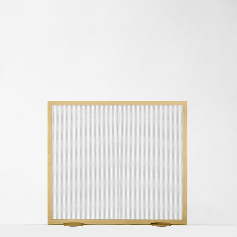 MICA Brass Fire Screen, Brass, 32" H x 36" W x 5'' D
