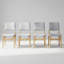 Ensemble de 2 chaises de salle à manger rembourrées empilables avec tissu en lin et structure en bois massif-202953324-202953321
