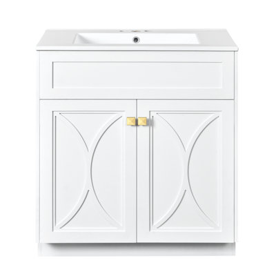 30'' Single Bathroom Vanity With Ceramic Top