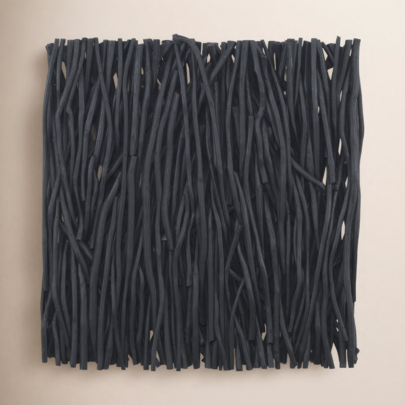 Décoration murale carrée en teck frotté Loon Peak®, Noir, noir, noir, noir