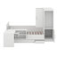 Lit de jour double avec chargement USB, lit plateforme en bois avec 6 tiroirs, tablettes, bureau et garde-robe-124554981