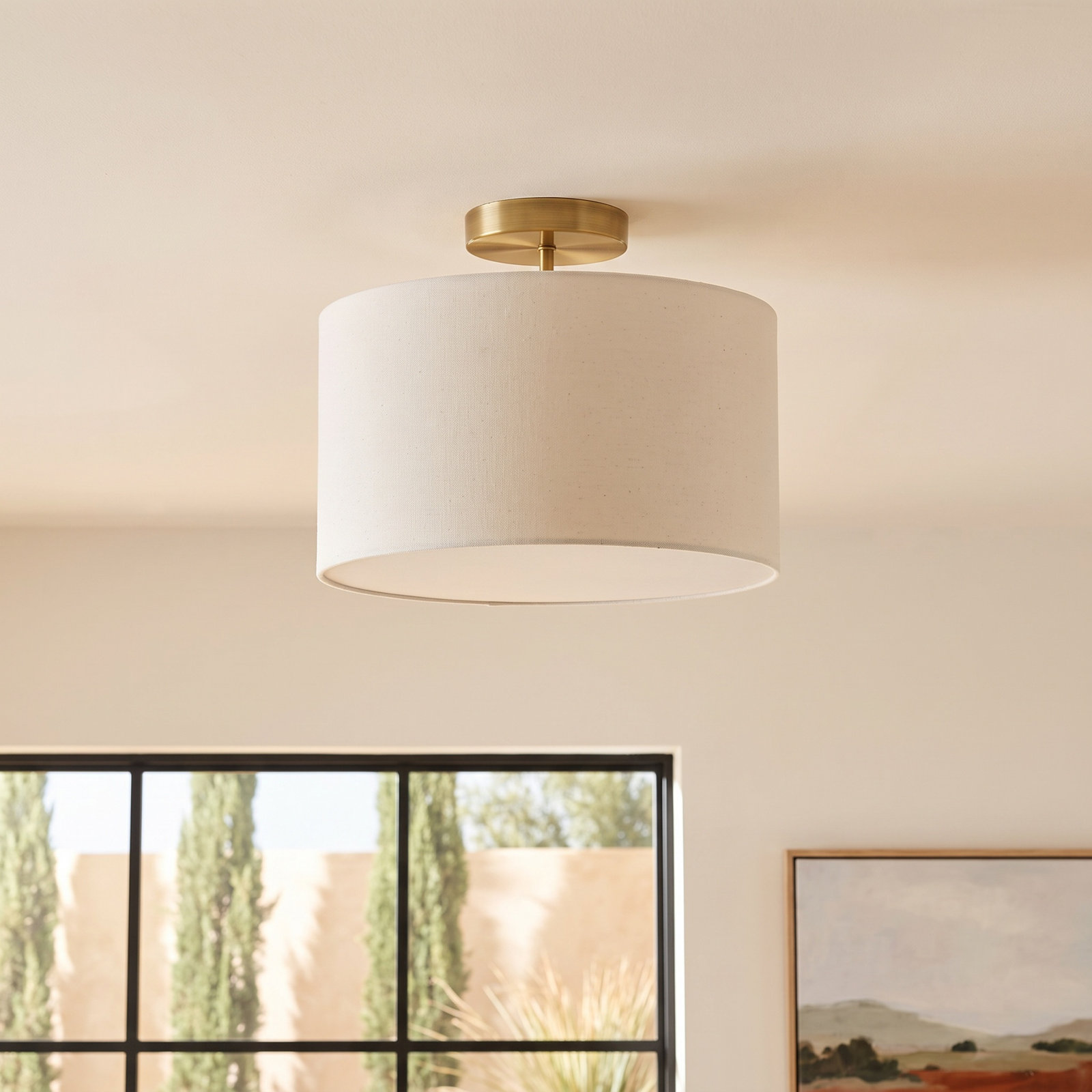 Finley Single Light Solid Brass Flush Mount