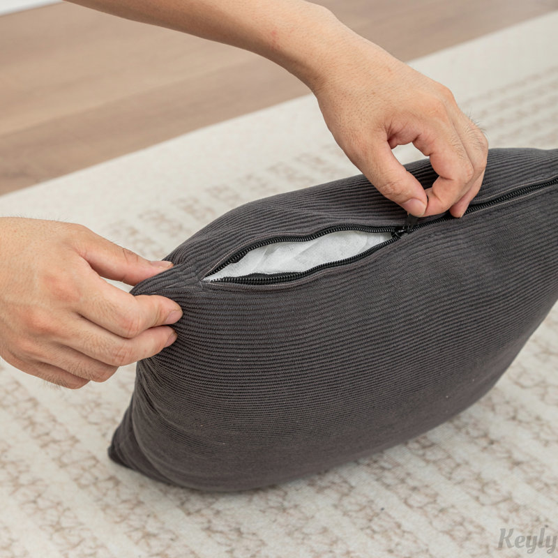 Fauteuil à billes au sol, une chaise longue paresseuse, Velours côtelé gris
