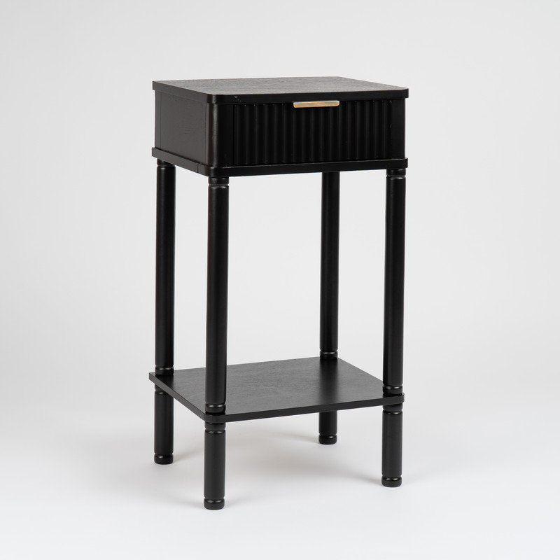 Solid Wood End Table, Black