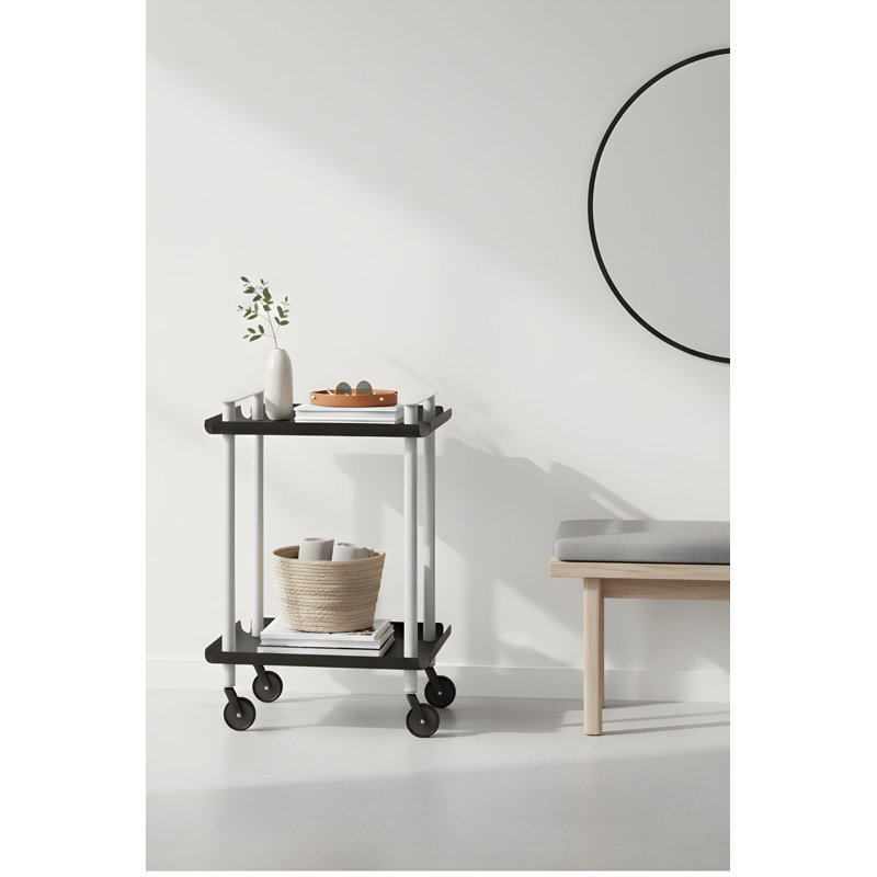 Zeigler Serving Cart, Black, Grey