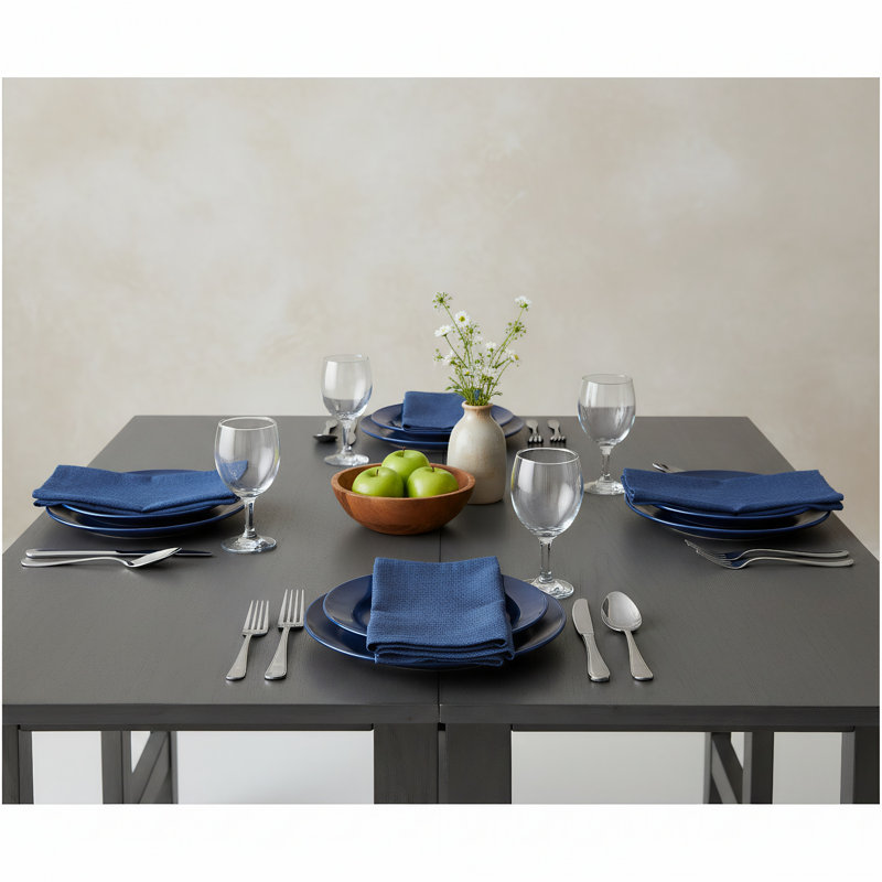 Table de salle à manger extensible en bois avec plateau pliable, idéale pour les petits espaces, Black