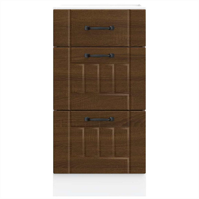 Pieds réglables en bois d'ingénierie vidaXL, Chêne brun, H 32,1 po x l 15,7 po x P 18,1 po