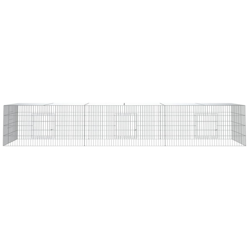 Rabbit Cage Small Animal Run Hutch Playpen Enclosure Galvanized Iron, 21.3" H x 128" W x 42.9" D