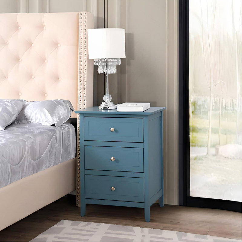 Teal Accent Nightstand For Modern Bedrooms, Teal