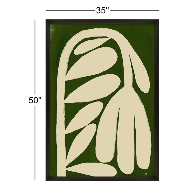Tulipe - peinture sur papier, Cadre noir, H 50 po x l 35 po x P 1,25 po