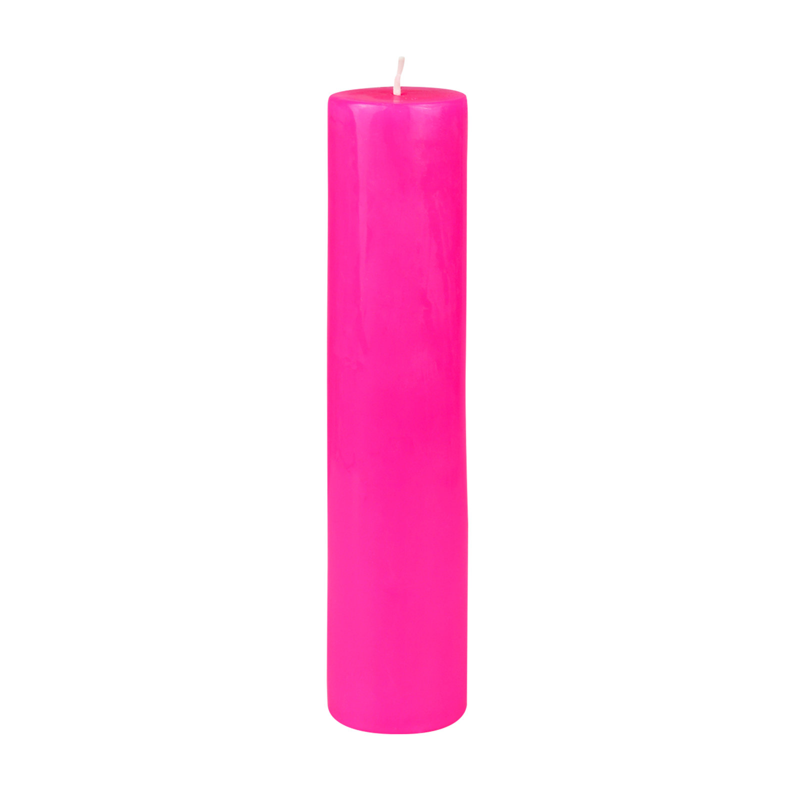 Oliva Unscented Pillar Candle, Hot Pink, 1, 9" H x 2" W x 2" D