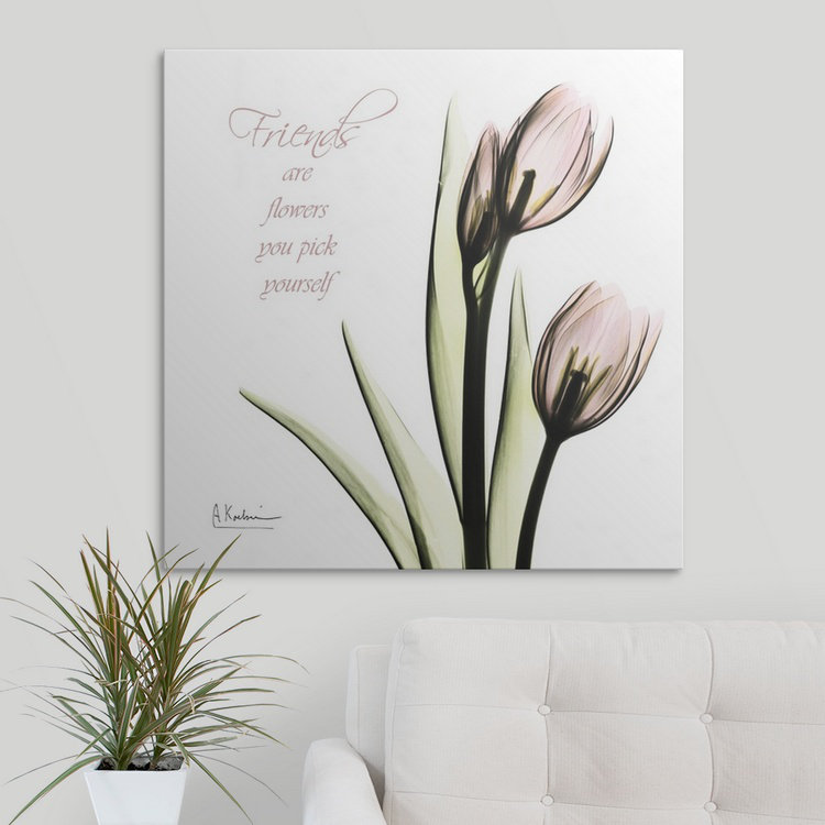 « tulip friends x-ray » par albert koetsier,, reproduction de photo, H 24 po x l 24 po x P 1,5 po, Toile