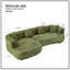 Canapé incurvé de 110,63 pouces, canapé modulaire incurvé vert 4 places avec 4 coussins gratuits, canapé modulaire moderne, rembourré Comfycouch pour le salon, le bureau-84900070