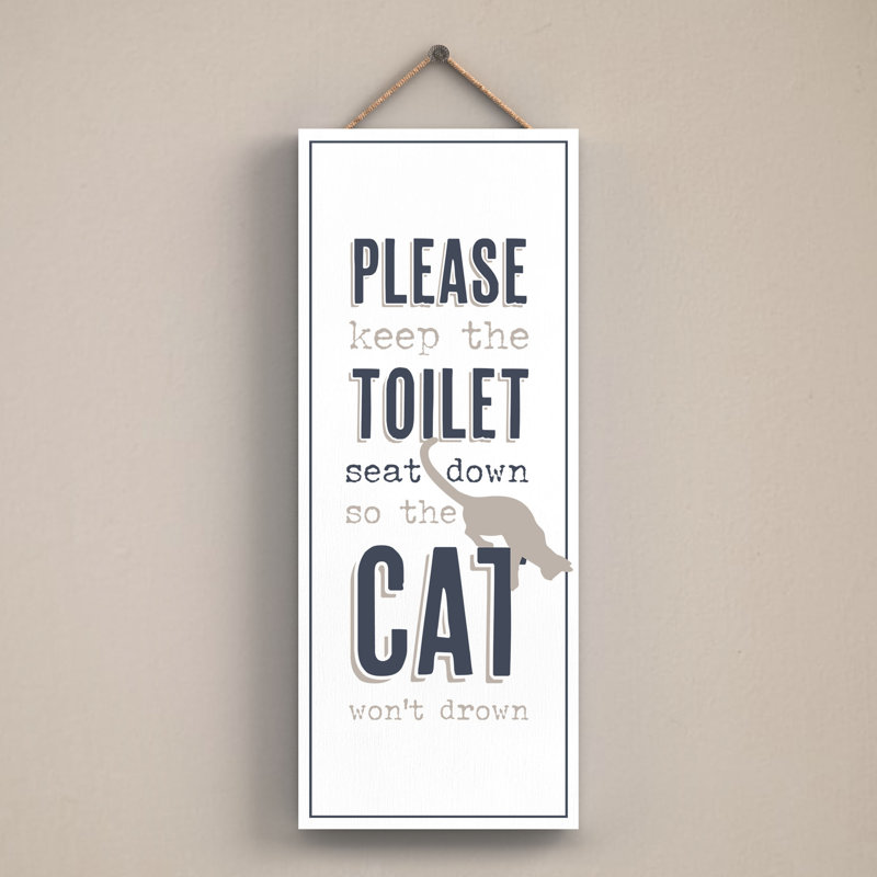 Vivid Squid Wholesale Keep The Toilet Seat Down - No Frame Print on Wood