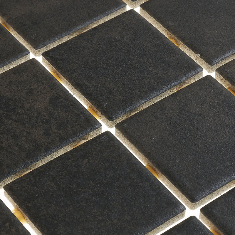 Fairfield 2" x 2" Ceramic Mosaic Tile, Charcoal