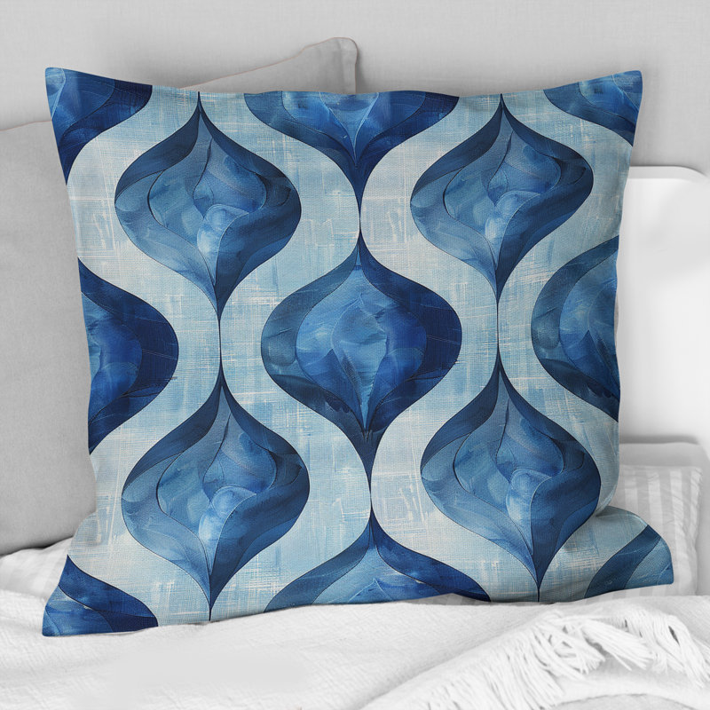Coussin moderne bleu Ogee Patten VII - bleu, H 18 po x l 18 po