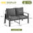 Aluminum Outdoor Sofa Patio Loveseat with Premium Cushions-1865954567