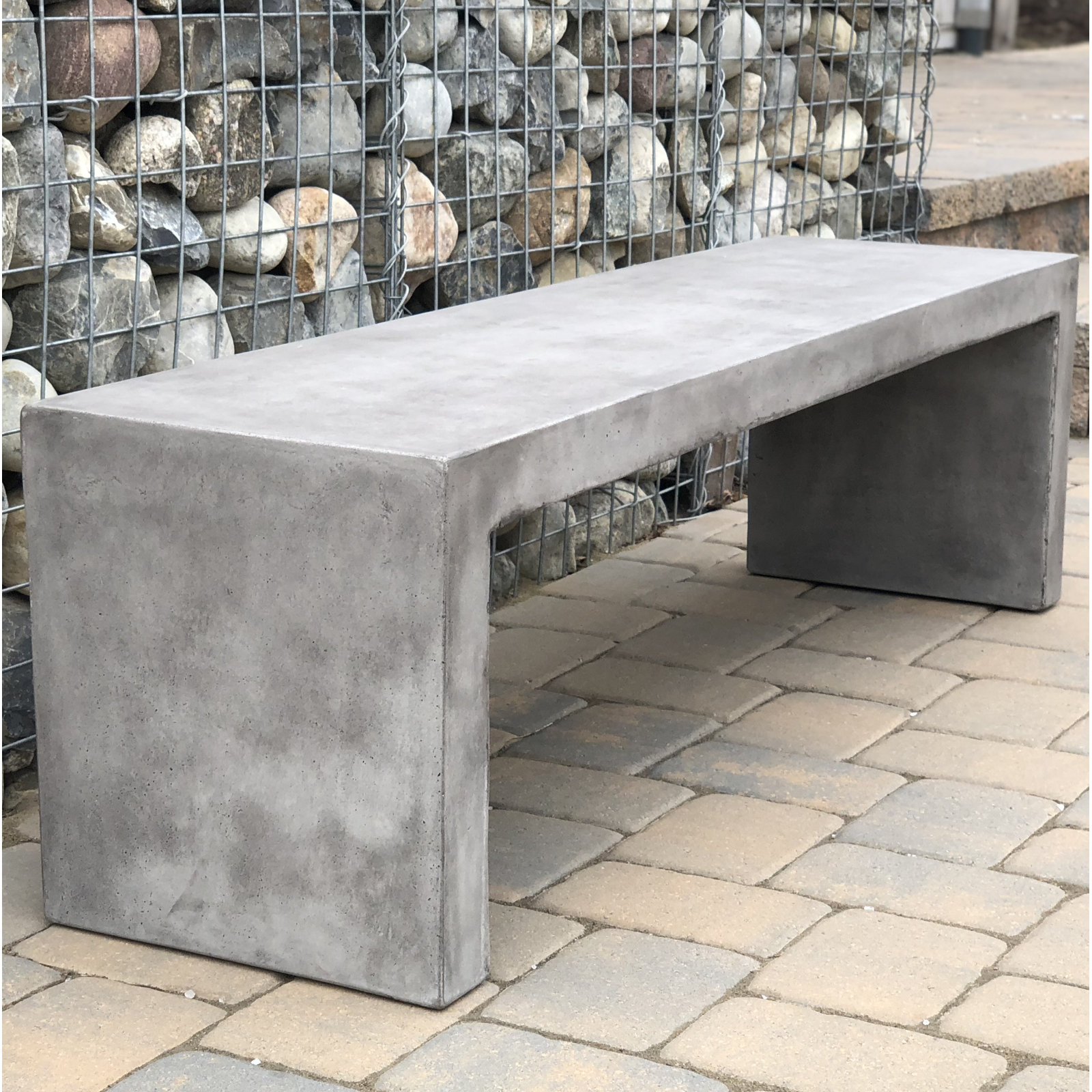 Lionel 63'' Cement Outdoor Bench