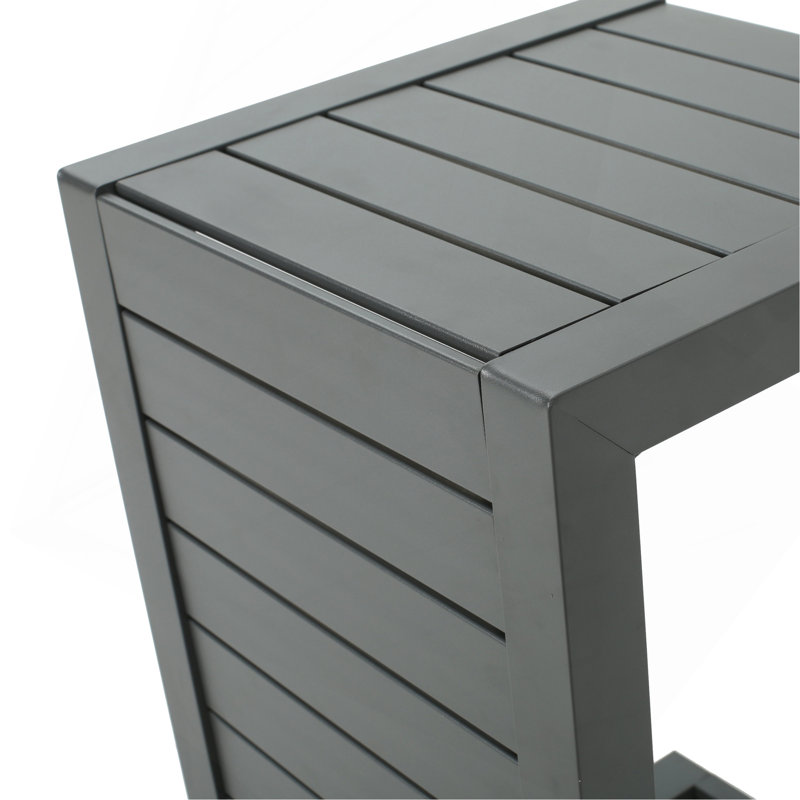 CAPE CORAL ALU C-SHAPED TABLE GREY, Gray