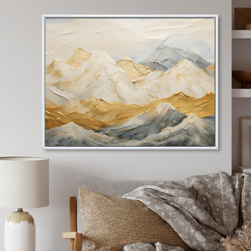 " Alpine Mountain Harmony I ", White Floater Framed, 24" H x 32" W x 1" D