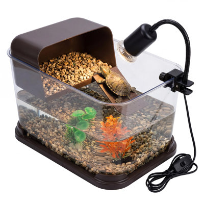 Ensemble complet de démarrage d'aquarium complet avec lampe réglable et accessoires - Noir - Filtre, plateforme, plantes, norme américaine - Taille: 34 x 22,4 x 23,6 cm, couleur: noir