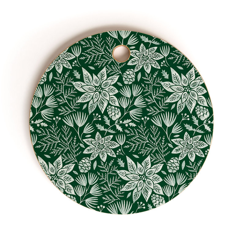 Planche à découper ronde Pimlada Phuapradit Christmas Poinsettia