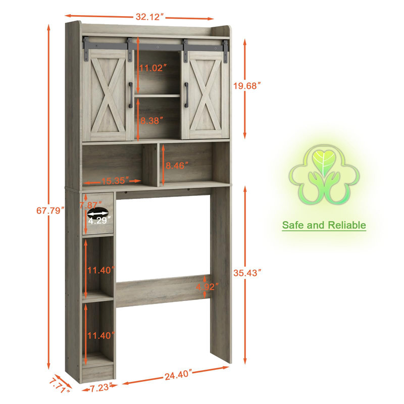 Over The Toilet Storage Cabinet, Light Gray