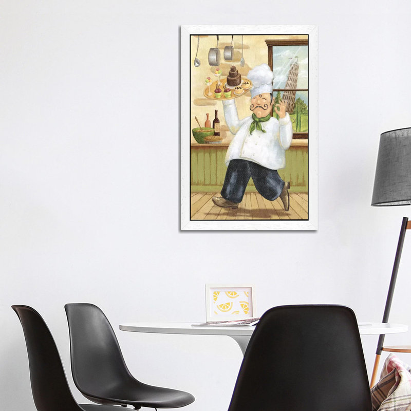 Happy Chef II by Daphne Brissonnet - Painting on Canvas, 152.5 cm H x 101.5 cm W, White Floater Framed