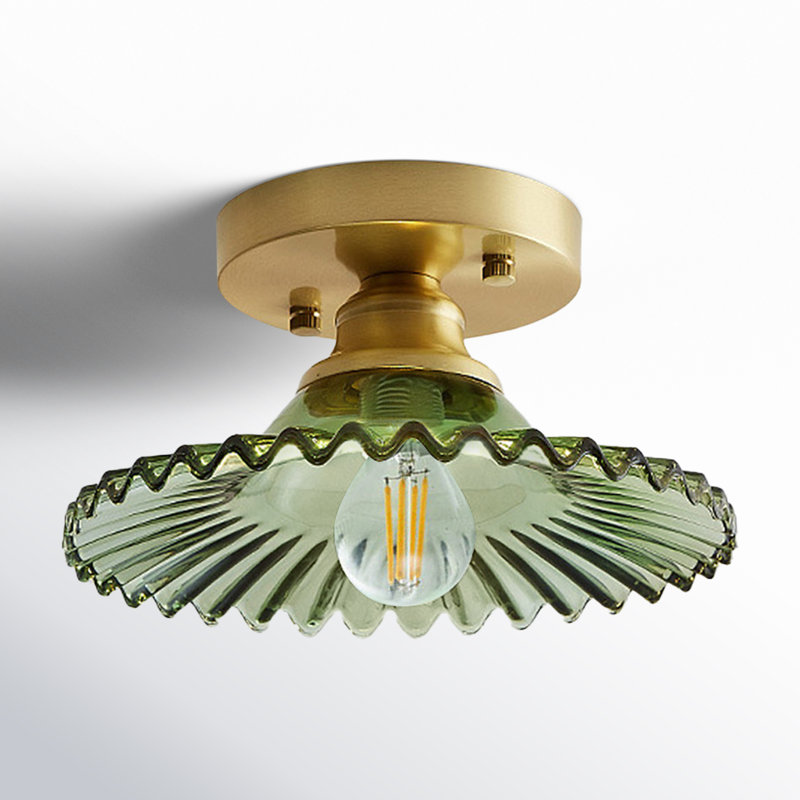 Plafonnier semi-encastré rétro 8,5 po Saffon, Vert