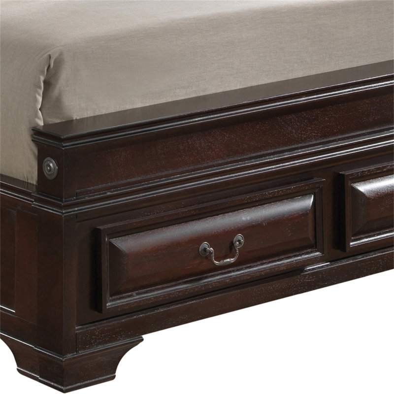 Elegant Storage Bed, Queen, Cappuccino