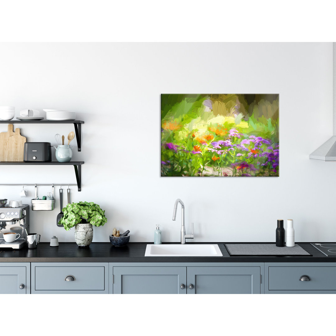 Wandbild Auf Echtglas "Blumenwiese"