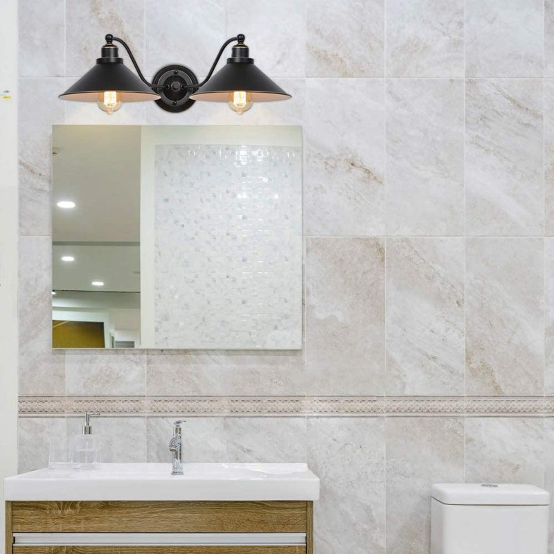 Éclairage pour salle de bain 2 lumières noir Koncizny