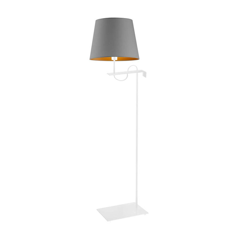 Dorinna 170 H cm Swing Arm Floor Lamp, Grey, White
