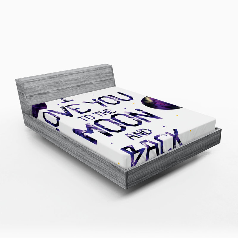 Ensemble de 2 draps-housse Ambesonne I Love You, Drap-housse de taille double